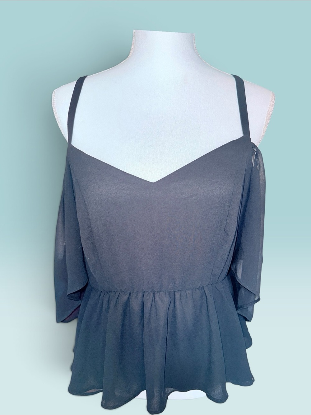 torrid Sheer Black Women's Cold Shoulder Blouse